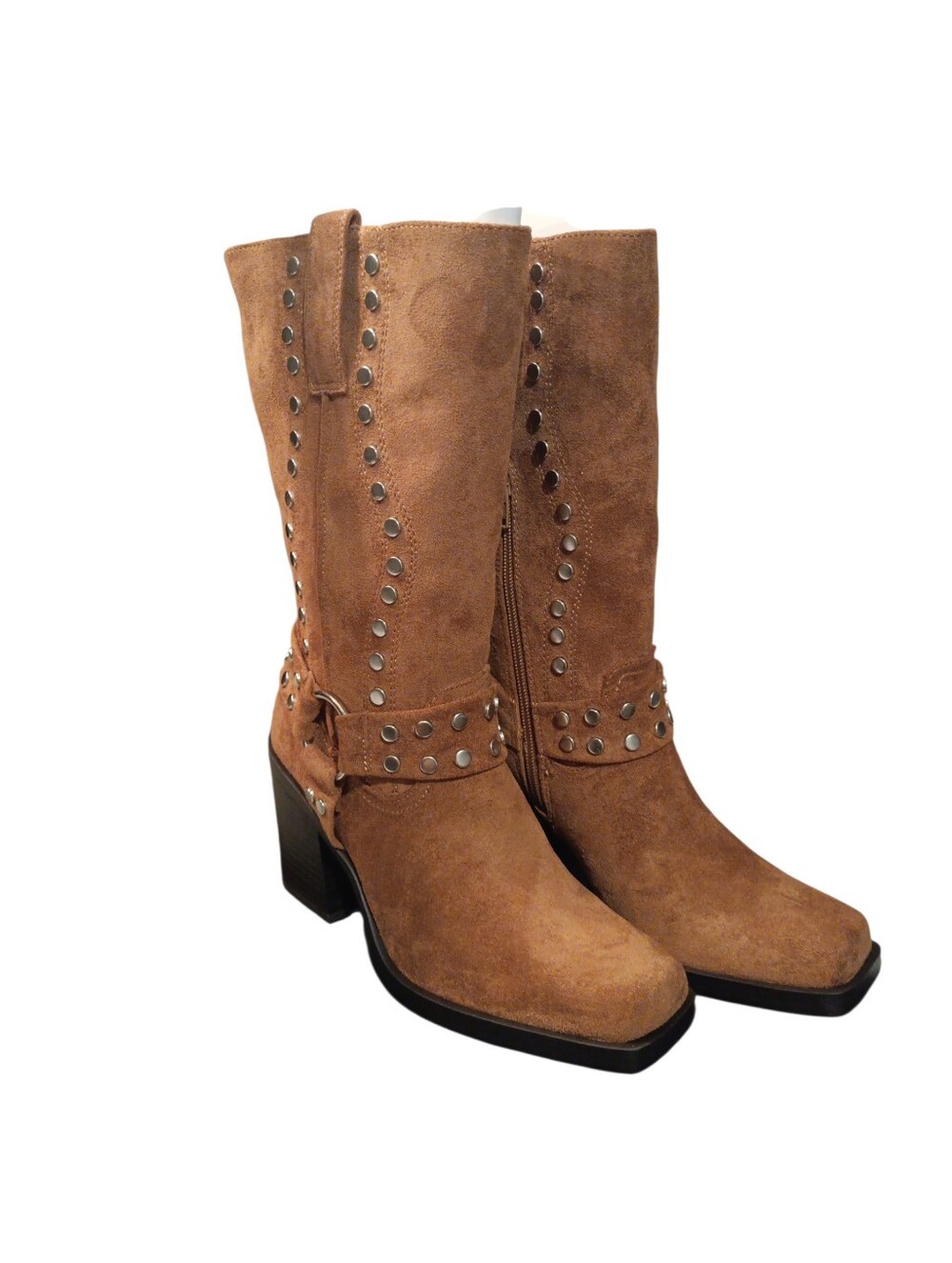 Madden NYC Moto  western studded Faux Suede Boots Brand new In A Box.